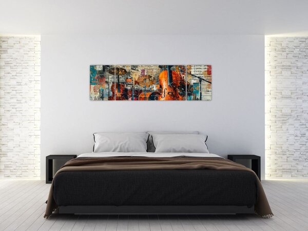 Obraz - Instrumenty muzyczne (170x50 cm)