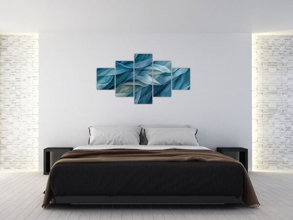Obraz - Niebieskie i białe fale (125x70 cm)