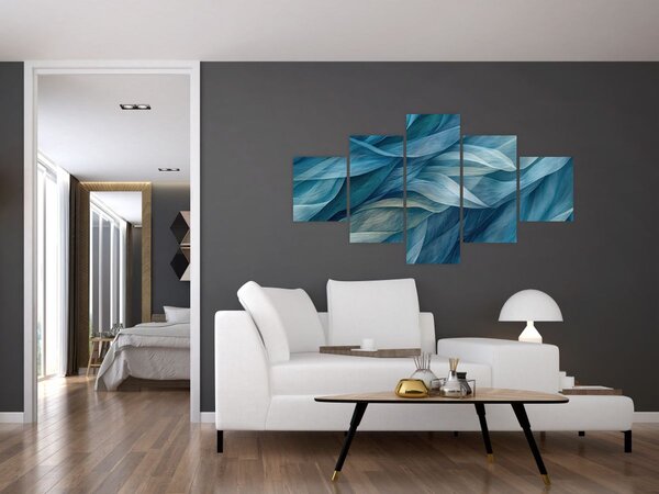 Obraz - Niebieskie i białe fale (125x70 cm)