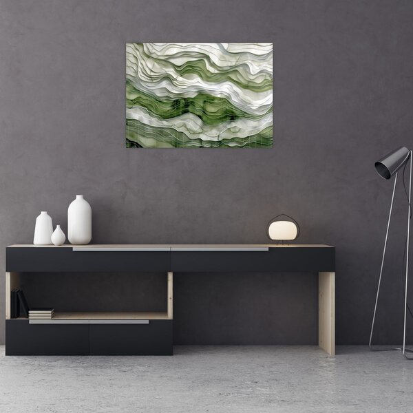Obraz - Zielone i białe zmarszczki (70x50 cm)