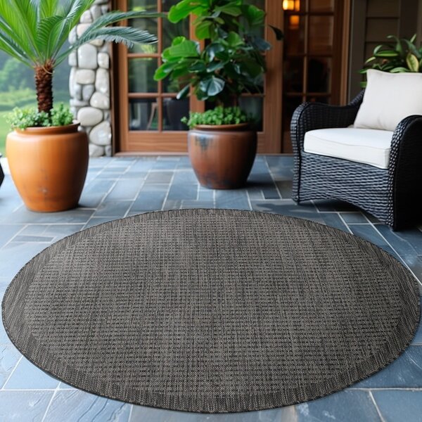 Ciemnoszary okrągły dywan odpowiedni na zewnątrz ø 120 cm Giza – Ayyildiz Carpets