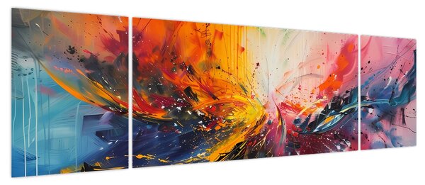 Obraz - Abstrakcja kolorów (170x50 cm)