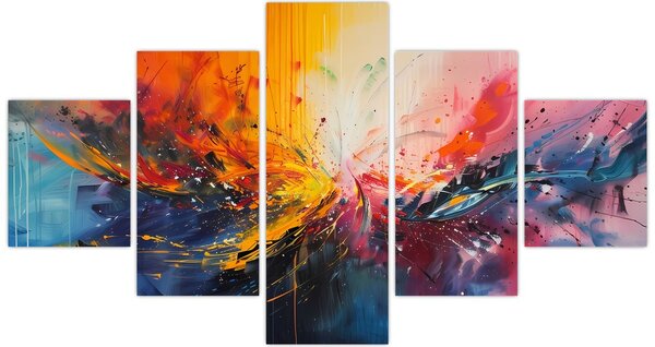 Obraz - Abstrakcja kolorów (125x70 cm)