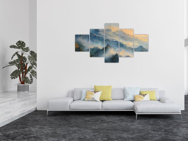 Obraz - Malowany górski krajobraz (125x70 cm)