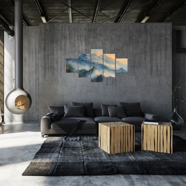 Obraz - Malowany górski krajobraz (125x70 cm)