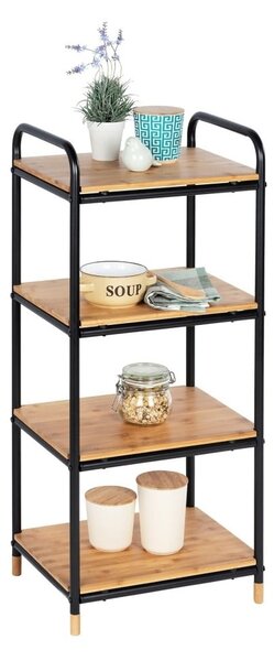 Czarno-naturalny metalowy regał łazienkowy 42x94,5 cm Loft – Wenko