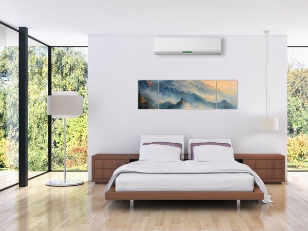 Obraz - Malowany górski krajobraz (170x50 cm)