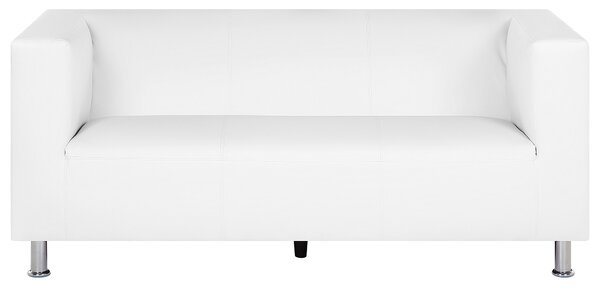 Nowoczesna minimalistyczna 3-osobowa biała sofa ekoskóra Floro Beliani