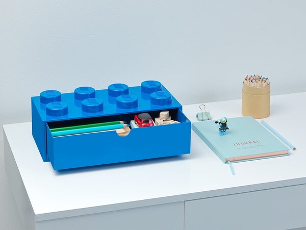 Niebieski pojemnik z szufladką LEGO®, 31x16 cm