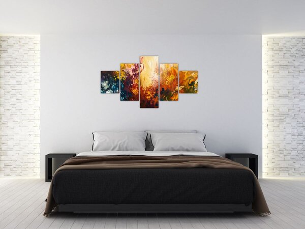 Obraz - Abstrakcyjny obraz kwiatów (125x70 cm)