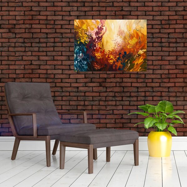 Obraz - Abstrakcyjny obraz kwiatów (70x50 cm)