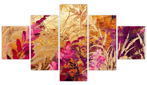 Obraz - Abstrakcyjny obraz kwiatów II. (125x70 cm)