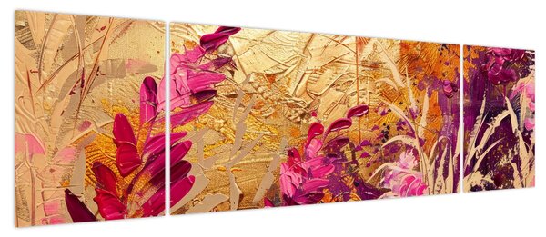 Obraz - Abstrakcyjny obraz kwiatów II. (170x50 cm)