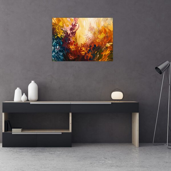 Obraz - Abstrakcyjny obraz kwiatów (70x50 cm)