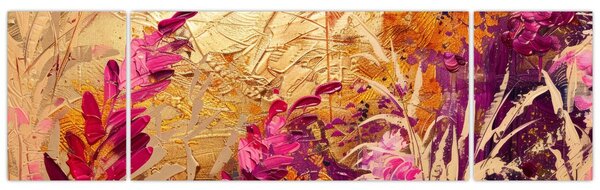 Obraz - Abstrakcyjny obraz kwiatów II. (170x50 cm)