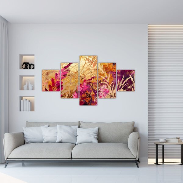 Obraz - Abstrakcyjny obraz kwiatów II. (125x70 cm)