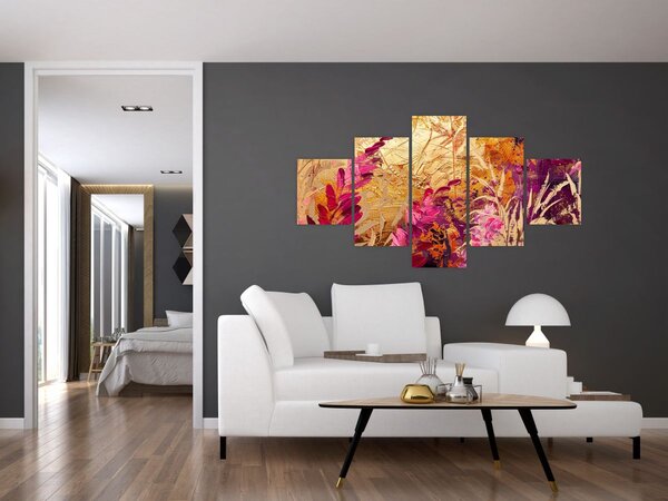 Obraz - Abstrakcyjny obraz kwiatów II. (125x70 cm)