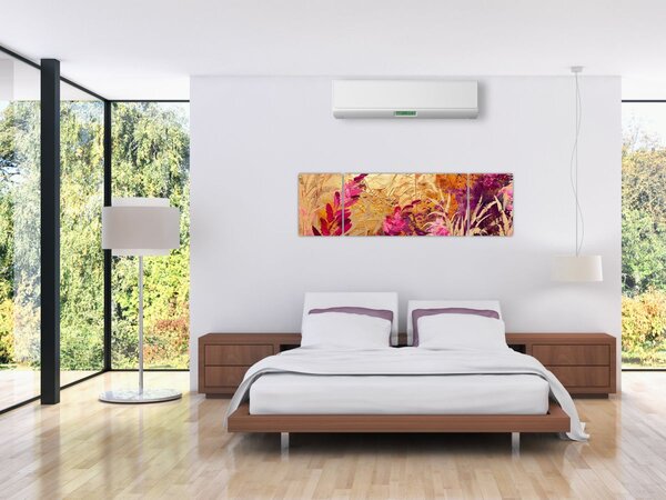 Obraz - Abstrakcyjny obraz kwiatów II. (170x50 cm)