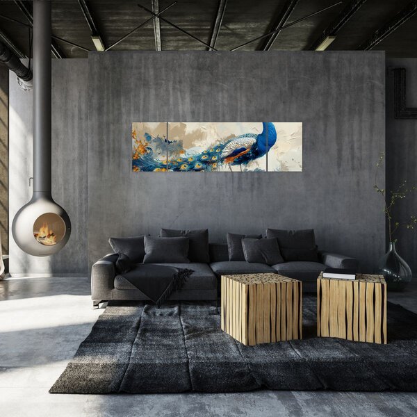 Obraz - Paw, malarstwo (170x50 cm)
