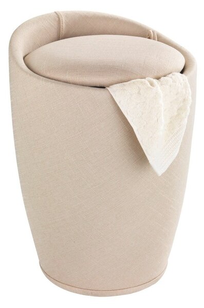 Beżowy kosz na pranie i taboret w jednym Wenko Linen Look