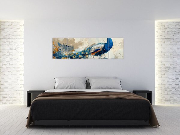 Obraz - Paw, malarstwo (170x50 cm)