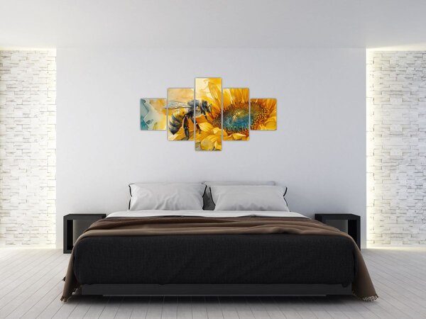 Obraz - Pszczoła, akwarela (125x70 cm)
