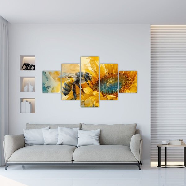Obraz - Pszczoła, akwarela (125x70 cm)