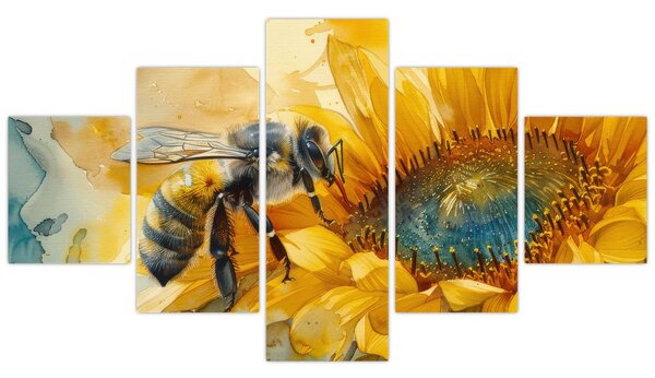 Obraz - Pszczoła, akwarela (125x70 cm)