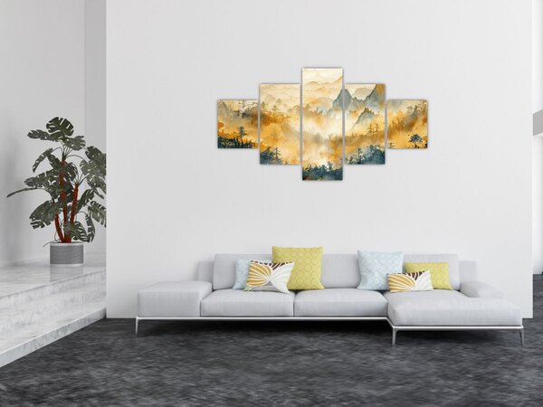 Obraz - Góry, akwarela (125x70 cm)
