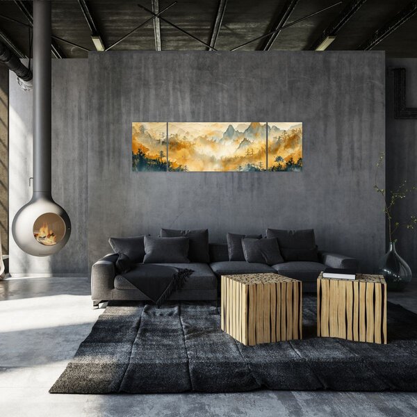 Obraz - Góry, akwarela (170x50 cm)