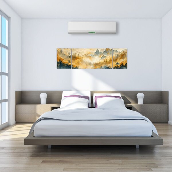 Obraz - Góry, akwarela (170x50 cm)
