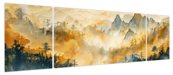 Obraz - Góry, akwarela (170x50 cm)