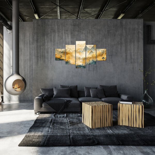 Obraz - Góry, akwarela (125x70 cm)