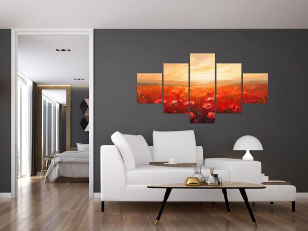 Obraz - Pole maków (125x70 cm)