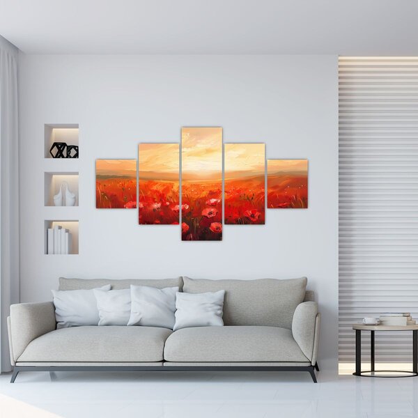 Obraz - Pole maków (125x70 cm)