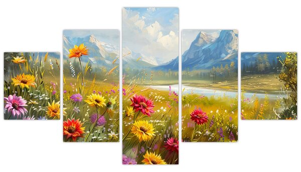 Obraz - Malowany krajobraz (125x70 cm)