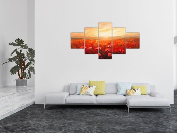 Obraz - Pole maków (125x70 cm)