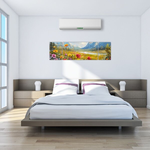 Obraz - Malowany krajobraz (170x50 cm)