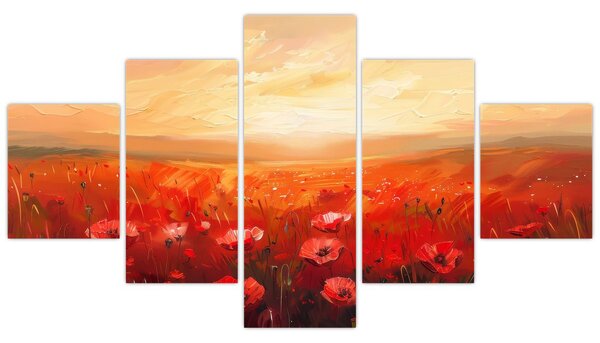Obraz - Pole maków (125x70 cm)