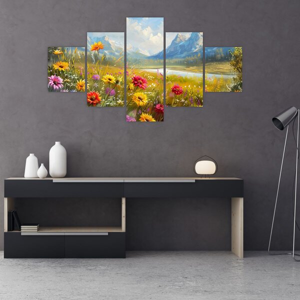 Obraz - Malowany krajobraz (125x70 cm)