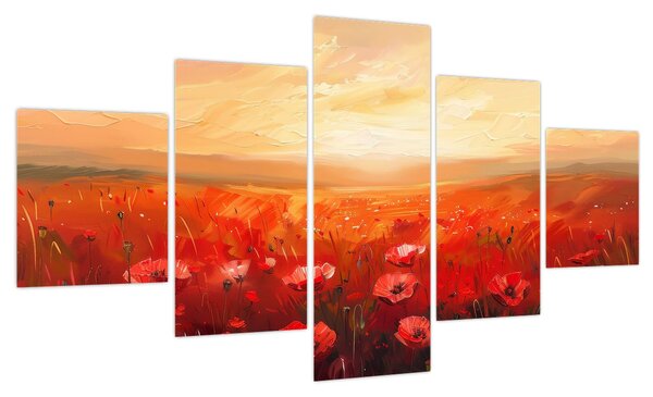 Obraz - Pole maków (125x70 cm)