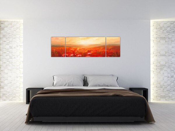 Obraz - Pole maków (170x50 cm)