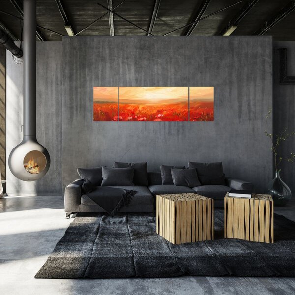 Obraz - Pole maków (170x50 cm)
