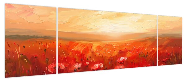 Obraz - Pole maków (170x50 cm)