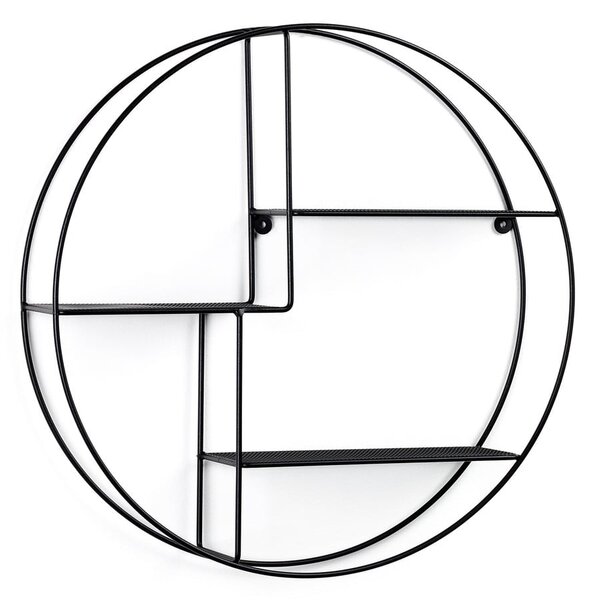Czarna wielopoziomowa metalowa półka 55 cm Across – Kave Home