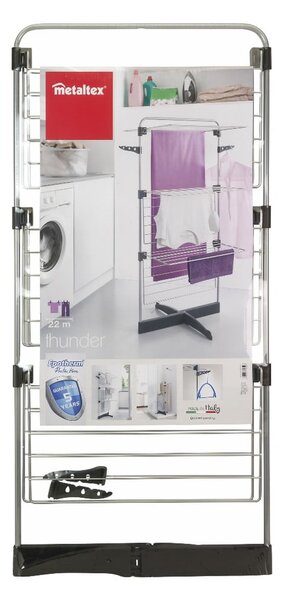 Suszarka na pranie w szaro-srebrnym kolorze 22 m Thunder – Metaltex