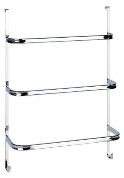 Srebrny wieszak na ręczniki Wenko Towel Holder Chrome, 21x54 cm