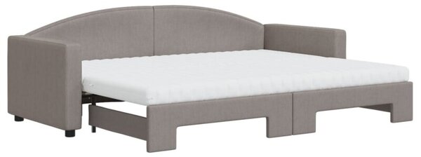 Sofa rozsuwana z materacami, kolor taupe, 80x200 cm, tkanina