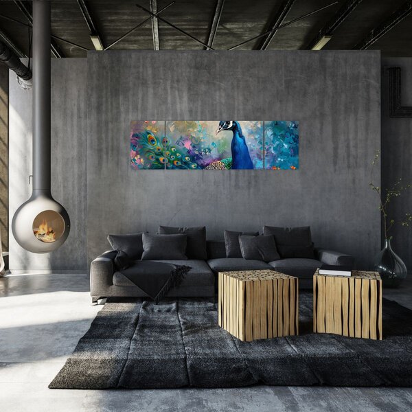 Obraz - Malowanie pawia (170x50 cm)