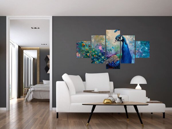 Obraz - Malowanie pawia (125x70 cm)